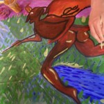 a close up of the devil from the devil's dyke painting