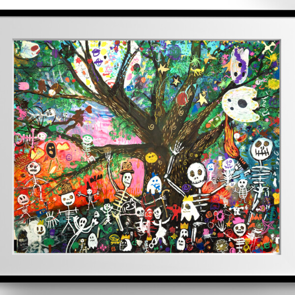 a framed image of the Highdown Tree