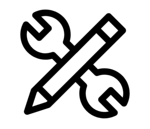 an icon showing a spanner and a pencil